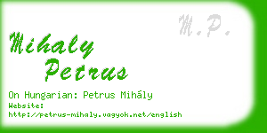 mihaly petrus business card