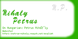 mihaly petrus business card